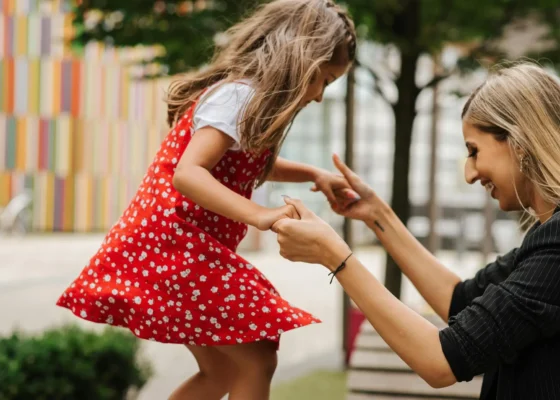 image of a child and a woman who is agency staff for residential childcare