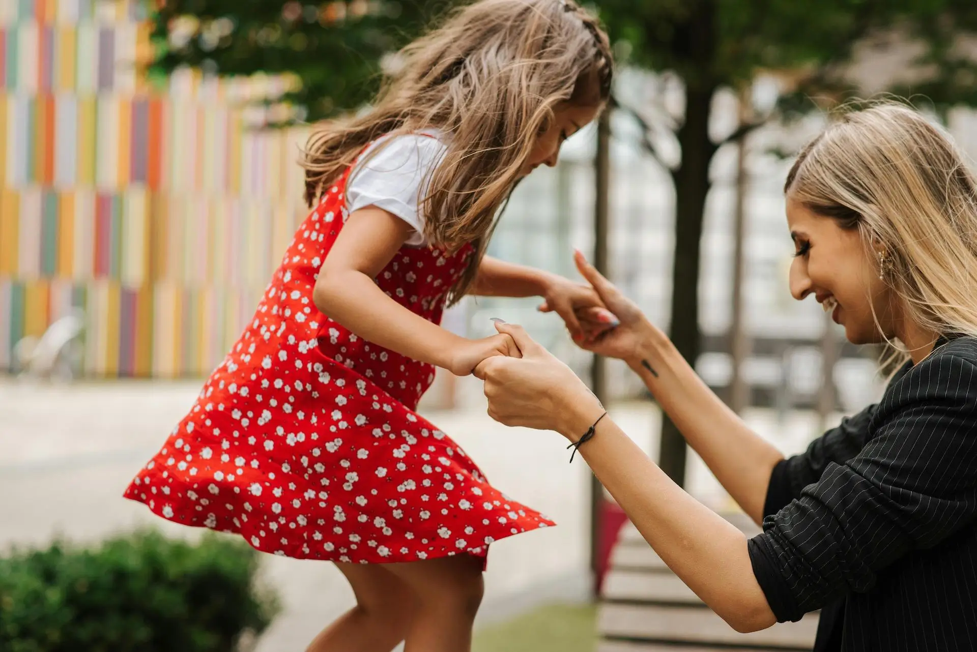 image of a child and a woman who is agency staff for residential childcare