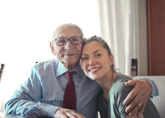 a care worker with a patient showing compassion