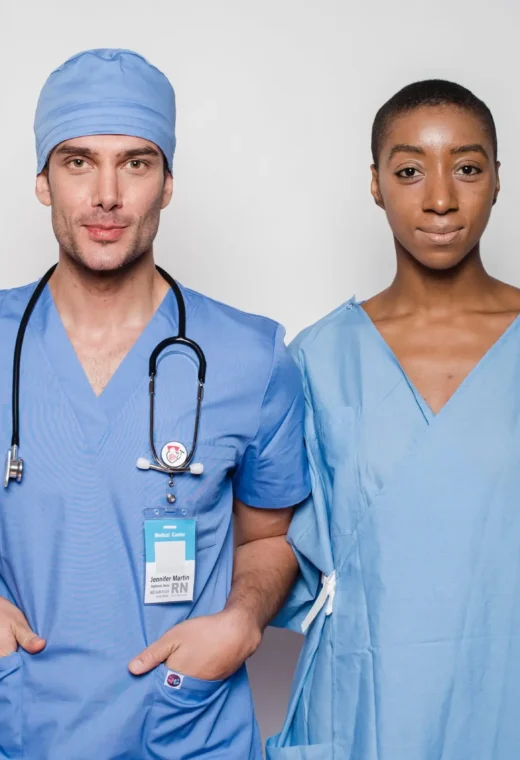 an image of two healthcare professionals making up a compassionate healthcare team
