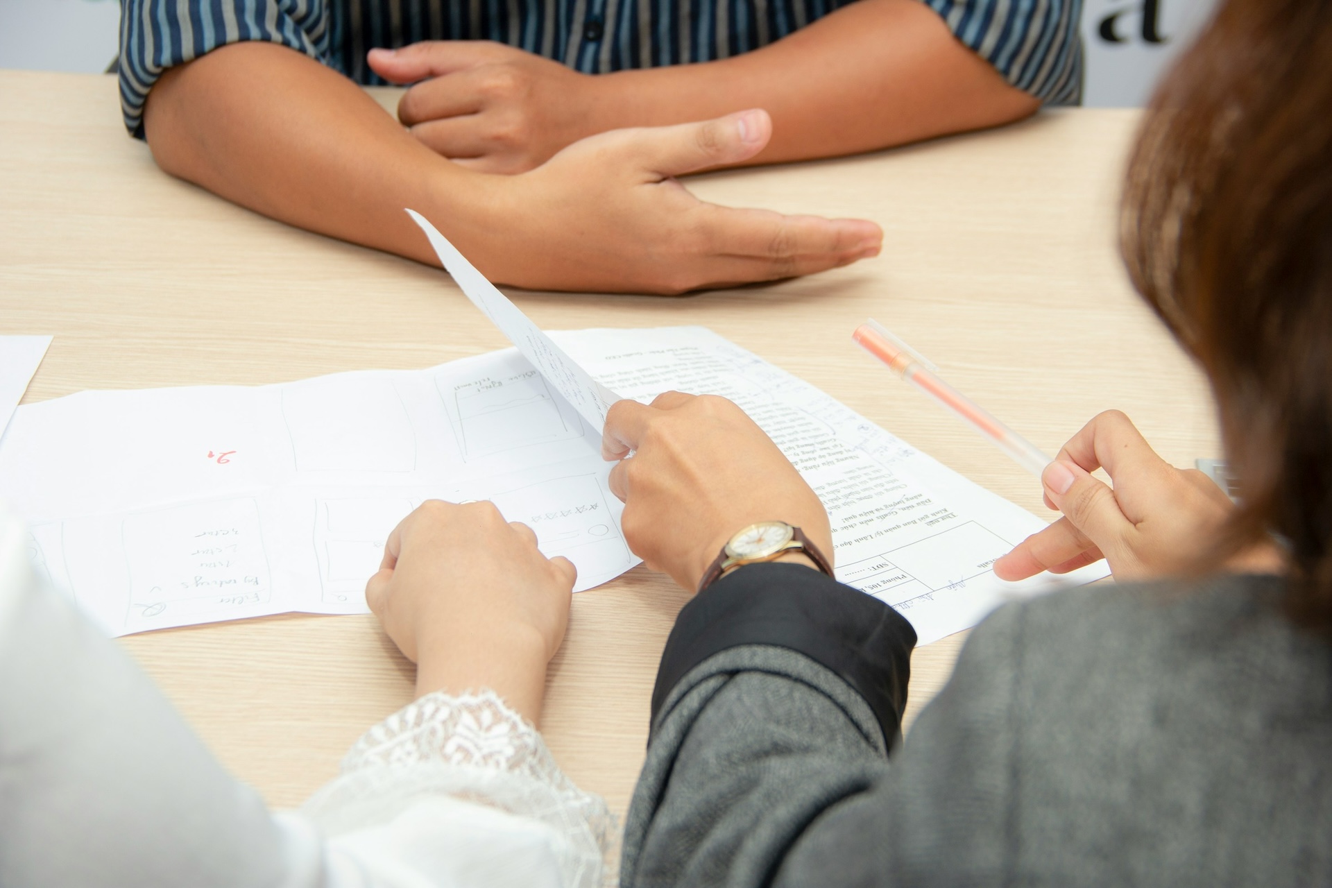 a prospective healthcare professional in an interview after recently reading about how to nail your healthcare job interview