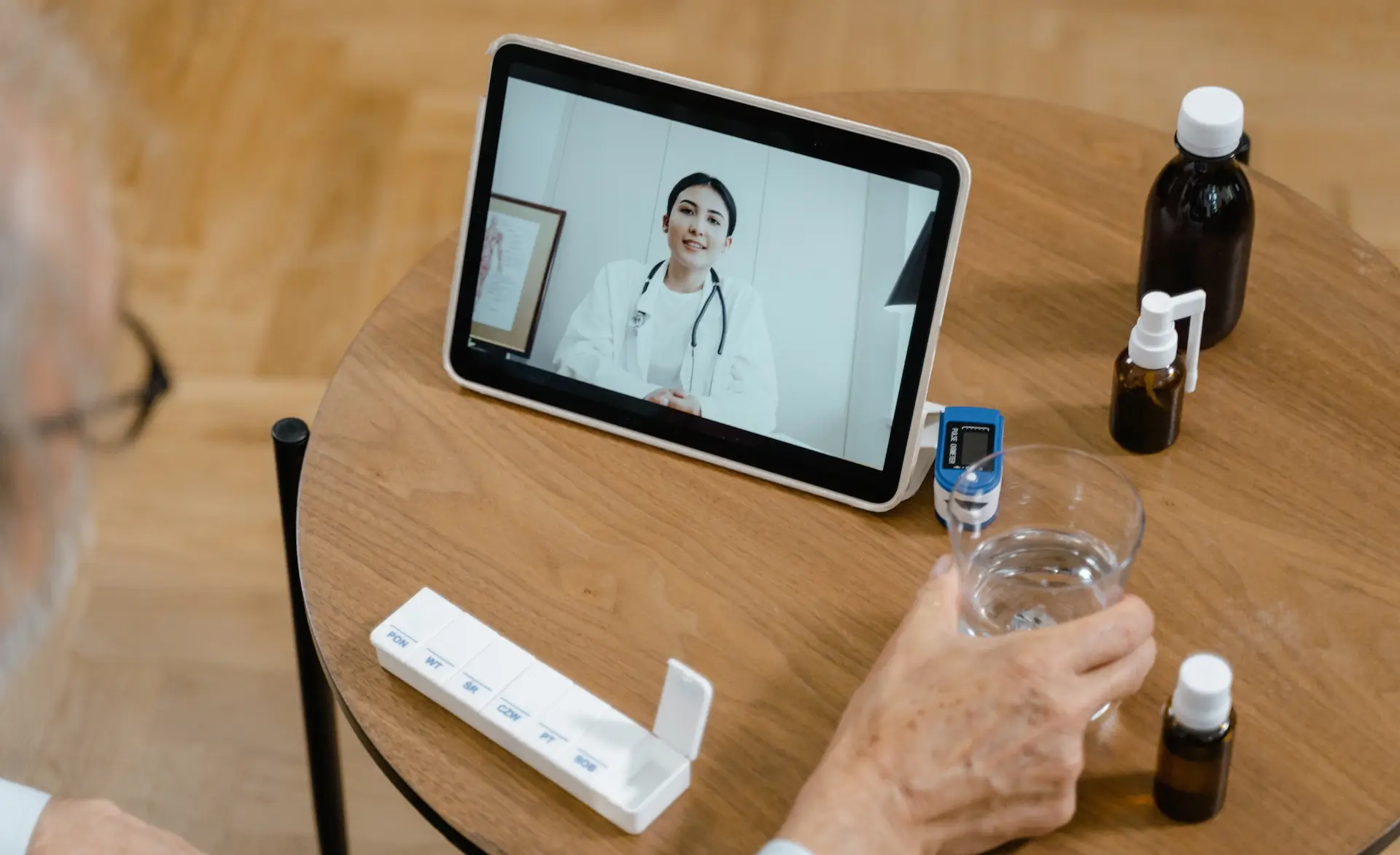 a patient communicating with their doctor via skype, illustrating the rise of virtual healthcare