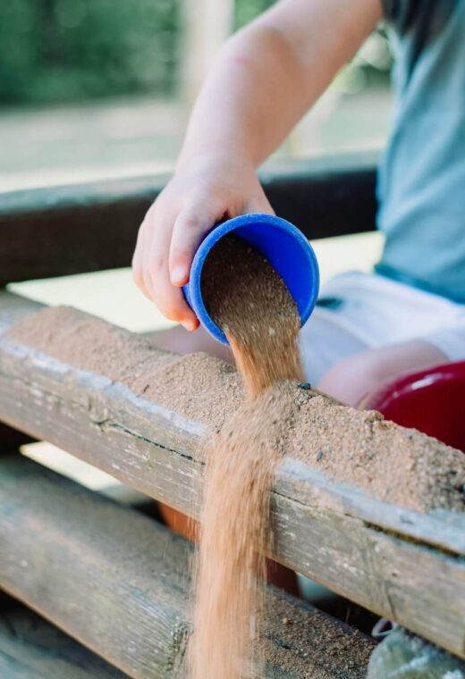 A child in care engaging in sensory activities for children in residential care homes.