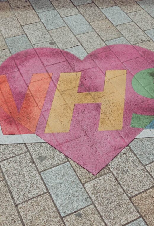 NHS logo on the ground for nurse employment statistics